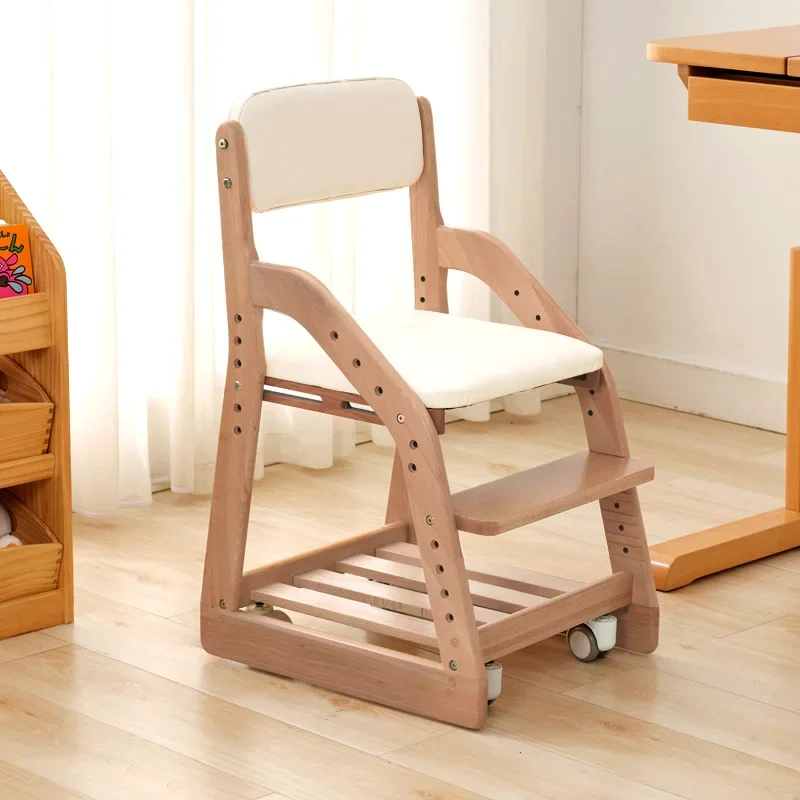 School Furniture Child Designer Girl Children's Study Wooden Room Auxiliary Chairs Kids Safety Silla Infantil Seats Growing JGY