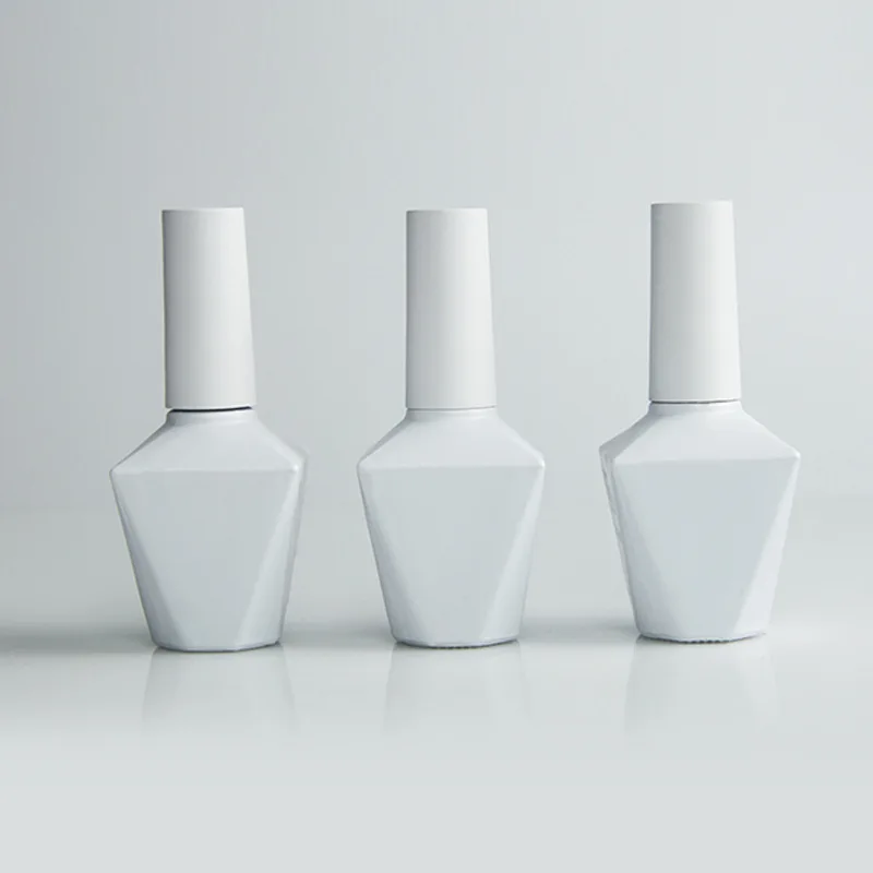 10/30/50 pçs 13ml garrafas vazias de esmalte de vidro garrafas de gel de unhas com tampa de escova cola de pintura garrafas pretas/brancas garrafas de óleo de unhas