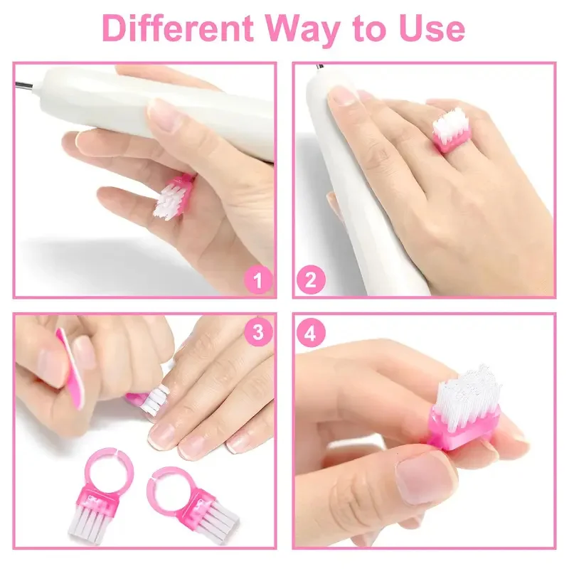 10/20 szt. Pędzli w kształcie pierścienia do czyszczenia paznokci Profesjonalne narzędzie do usuwania żelu do paznokci, pudru i pyłu do paznokci Salonowe pędzle do czyszczenia paznokci