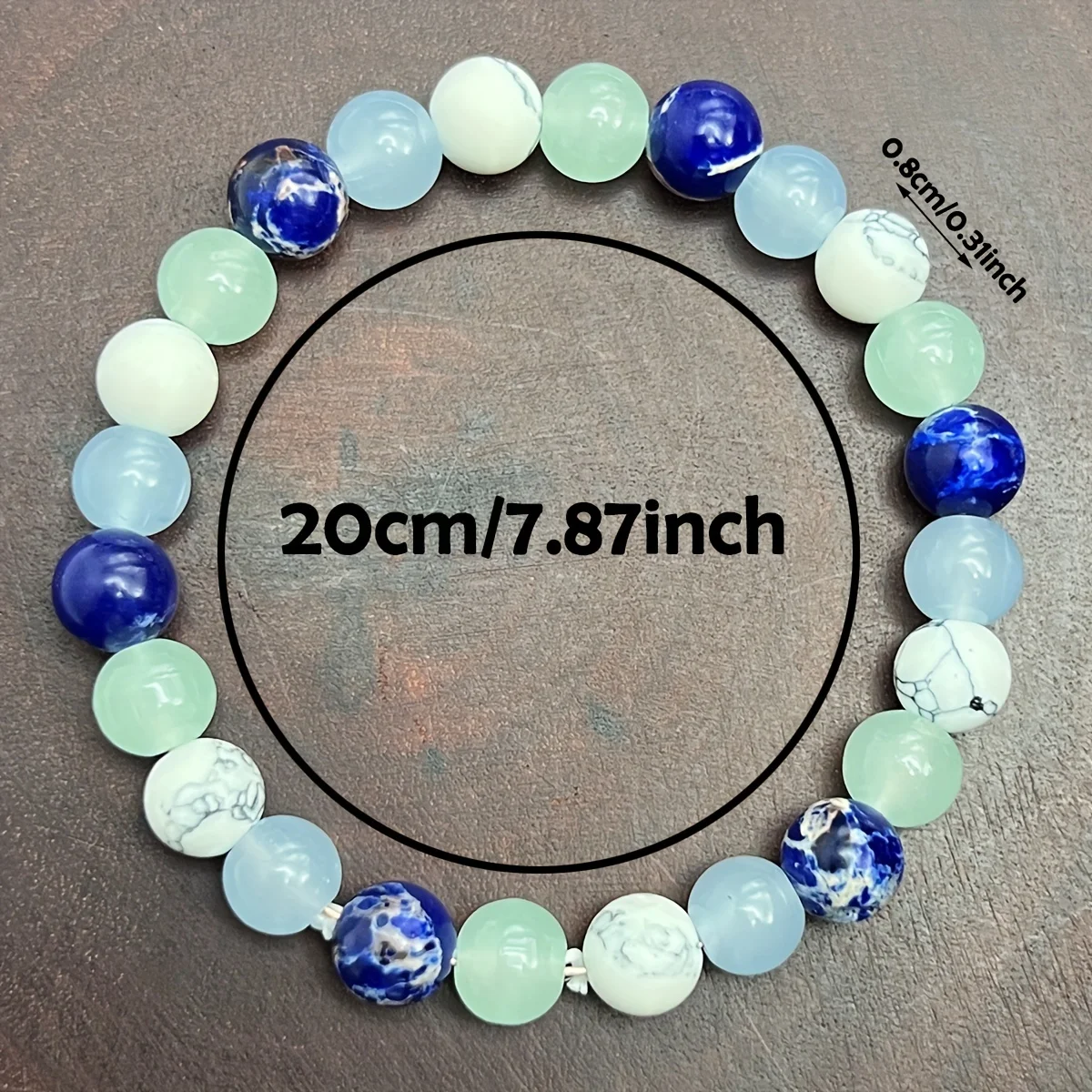 1PC/Happiness Stone Beaded Bracelet 8mm Amazonite, Aquamarine, Lapis Lazuli Healing Jewelry Gift