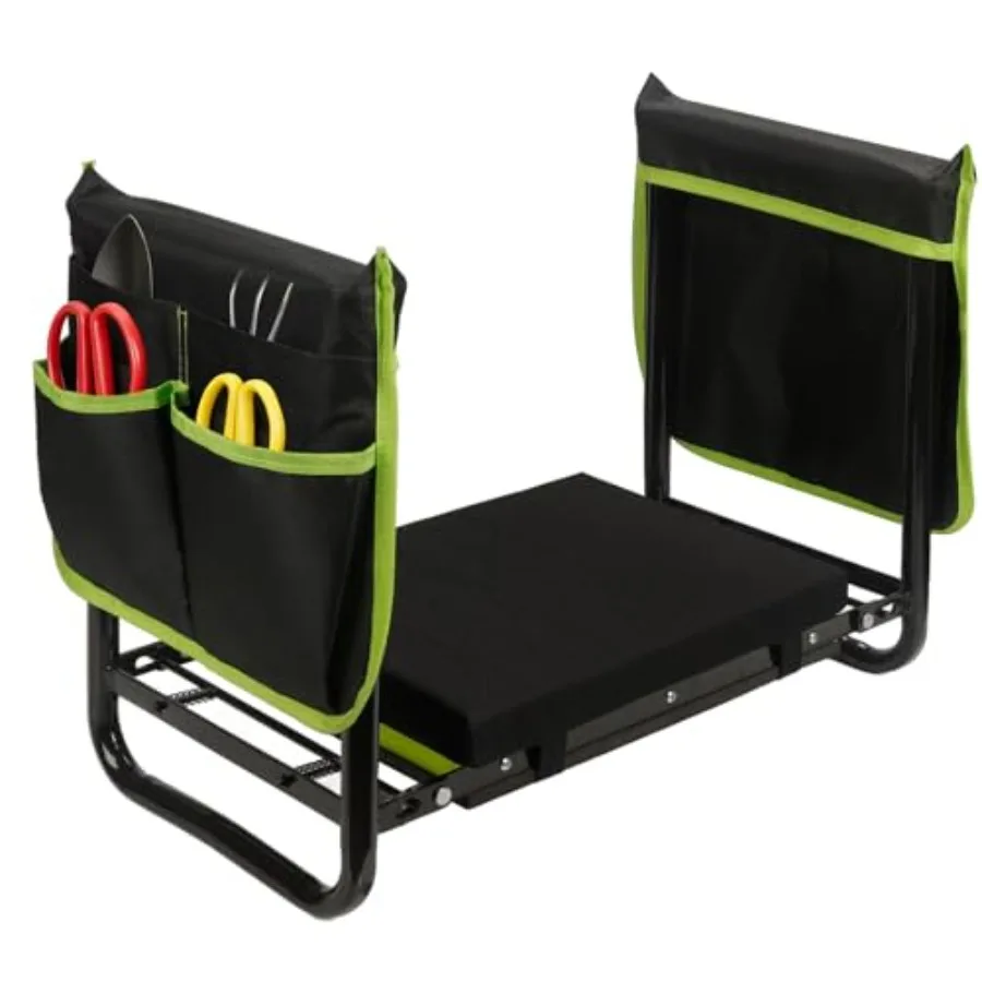 

Садовый стул-табурет для работы на коленях, сверхпрочный, с толстой съемной подушкой для коленей (1,8 см), складной, с 2 карманами для инструментов