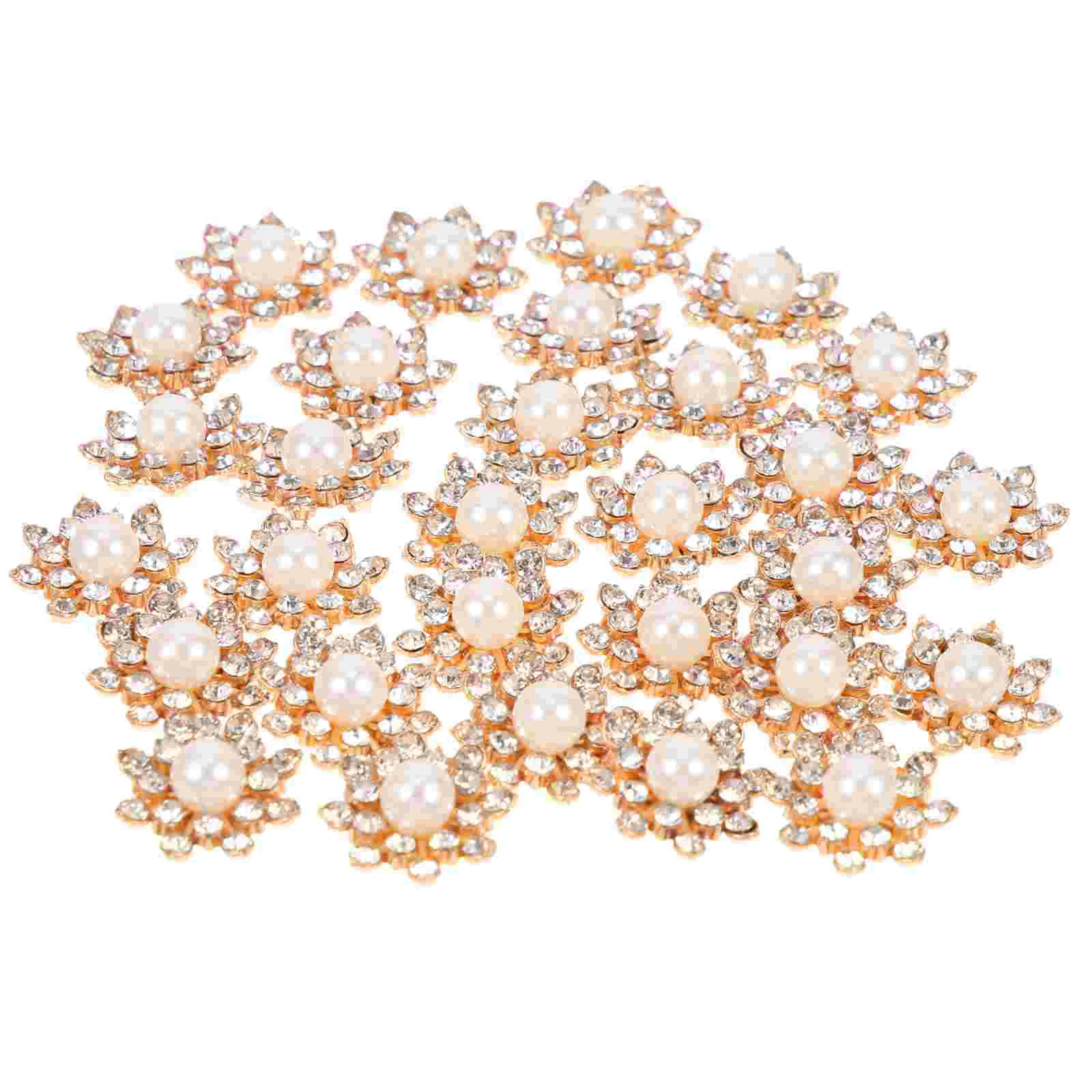 

Button Pearls Rhinestones Crafts Snowflake Drill Buckle Clothing Decor Appliques for Clothes