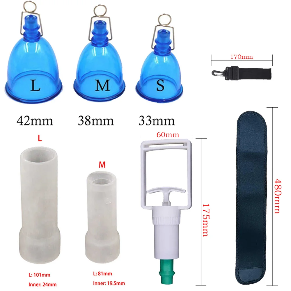 Male Penis Extender Vacuum Cup Set Glans Extension Silicone Sleeve Stretcher Pump Hanger Enlargement Adult Product For Men Tools