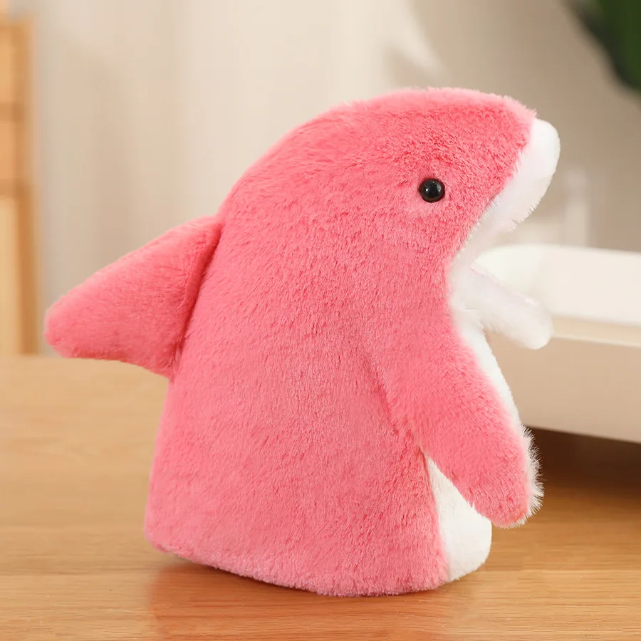 Morbido squalo burattino a mano giocattoli animali di peluche simulato rosa grigio squalo dito storia bambole carine educare giocattolo per bambini regalo per bambini