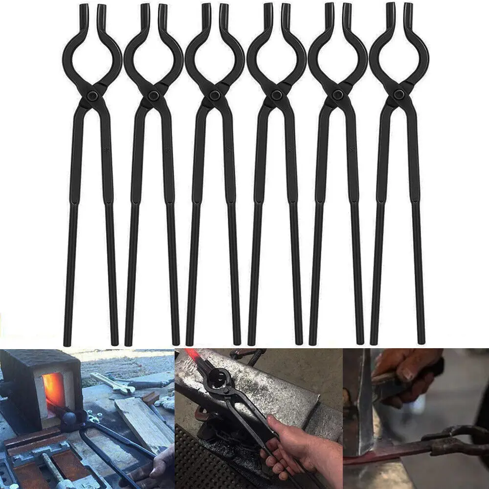 

TM (6 Pcs/set) V Bolt Tongs Set Blacksmith Forge Tong Set Knife Making Tongs Set Bladesmith Tools Anvil Vise Forge Tongs