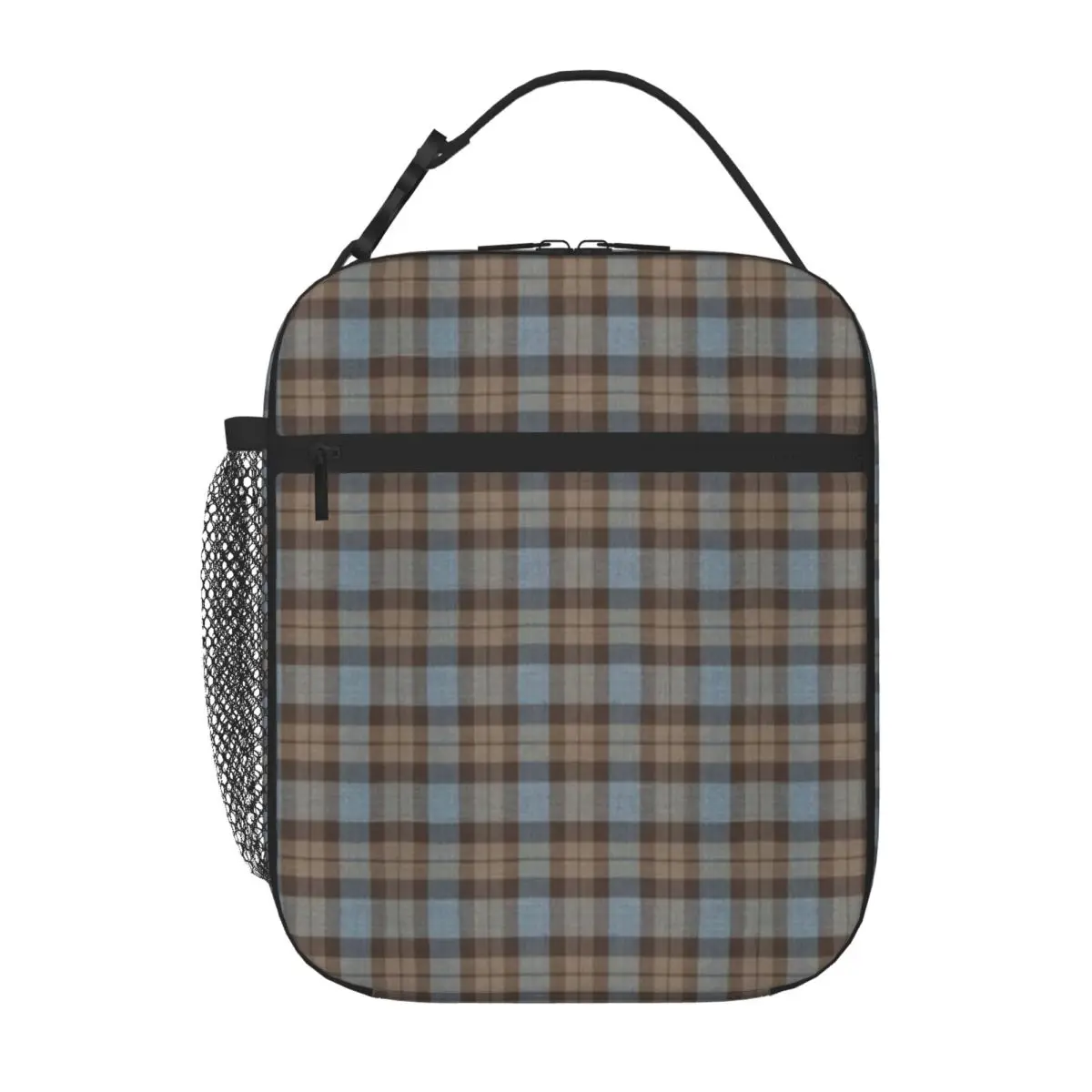 Hot Sale Tartan Canvas Texture Snack Bag Grocery Carry Insulated Lunch Pouch