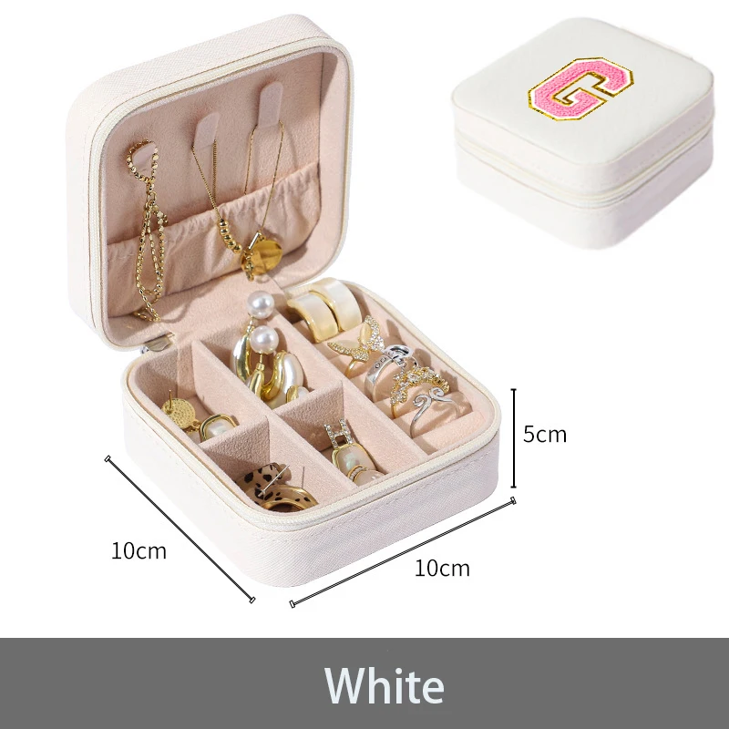 Mini Jewelry Storage Box Portable Home Travel Earrings Necklace Storage Case for Women Ring Organizer PU Leather Display Case