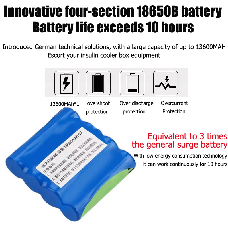 Lithium Battery For Portable Insulin Refrigerated Fridge NCR18650B Replacement Standby Battery Refrigerator Accessory