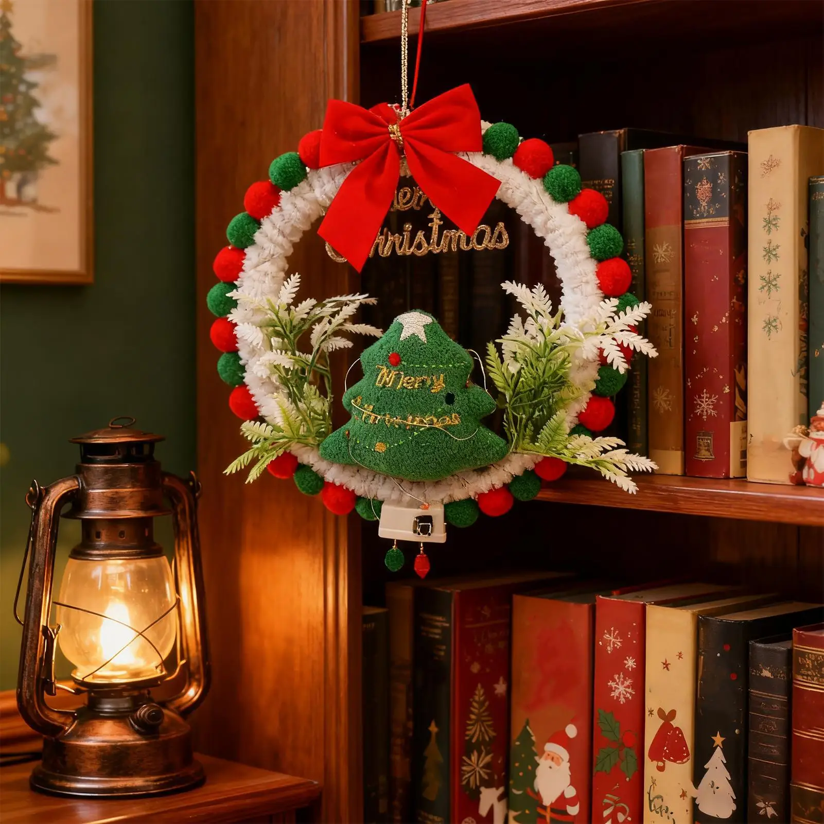 

Набор рождественских венков «сделай сам», набор для рукоделия ручной работы со светодиодной подсветкой, гирлянда из лося, рождественской елки, 2025, Xmas Navidad, украшение для дома и вечеринки