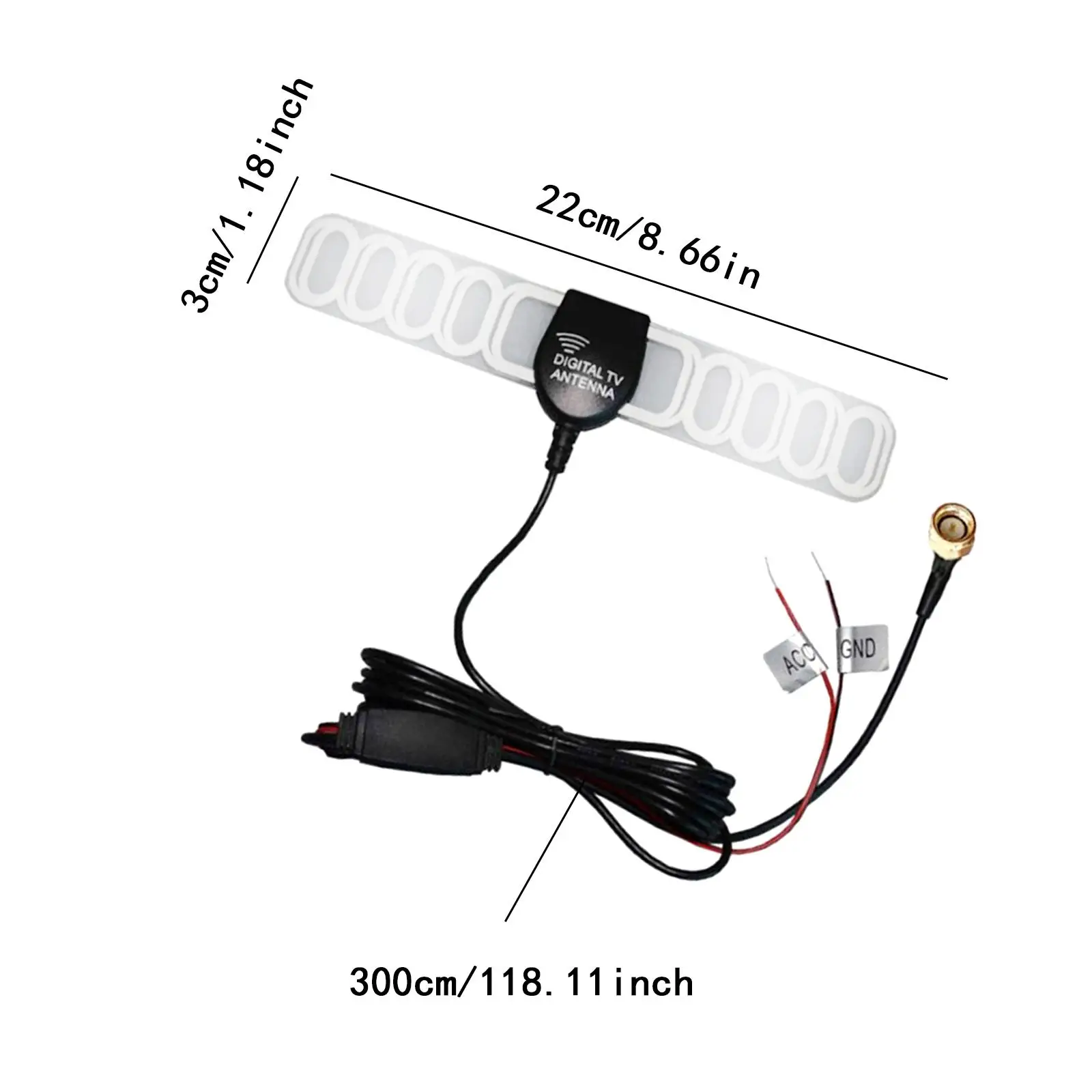 Digitale TV-Antenne erweiterbar mit Verstärkerkabel, Länge 3 m, für Dvb-t Cmmb Dmb-t Dtmb