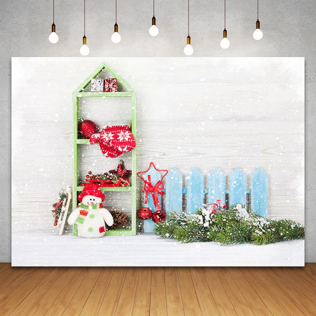 Christmas Photography Backdrop Photocall Wooden Wall X-mas Baby Portrait Party Decor Background Photographic Kids Photo Studio