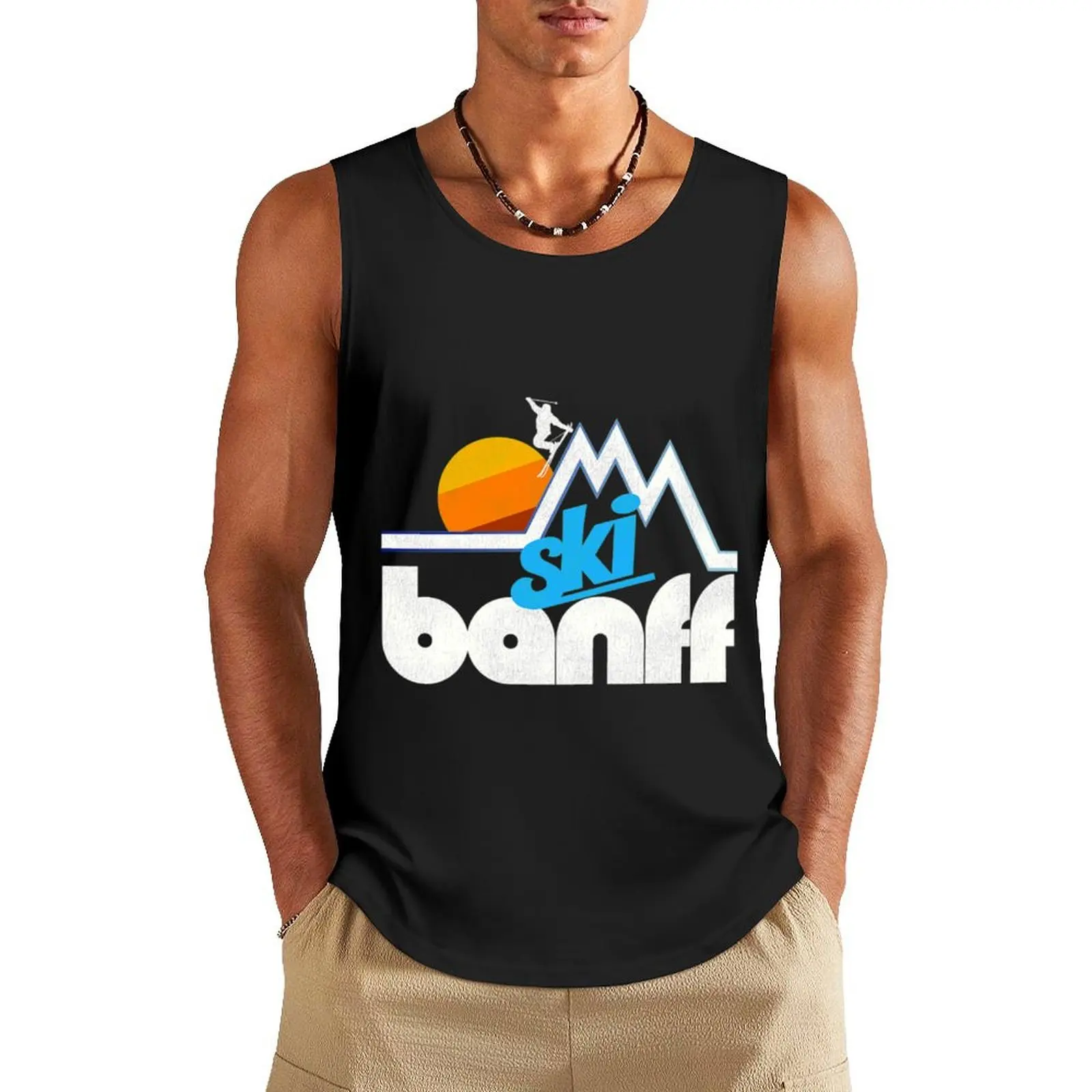 

Banff National Park T-ShirtSki Banff Retro 70s Style National Park Souvenir Tank Top Man sleeveless shirt T-shirt man