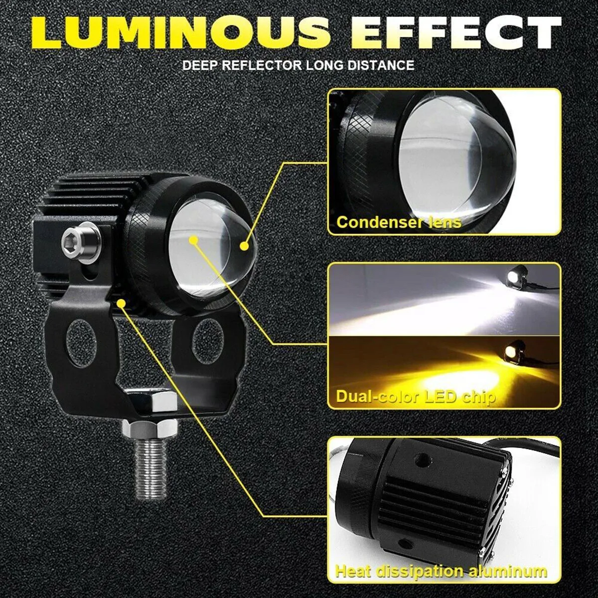 1/2/4Pcs LED Driving Spotlight Headlights LED Fog Lights Motorcycle ATV Accessories Truck Car Auxiliary Mini Projector Headlamp
