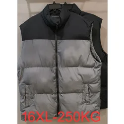 Large Size 10XL 12XL 16XL Men' Sleeveless Vest Jackets Winter Fashion Male Cotton-Padded Vest Coats Warm Waistcoats 15XL 250KG