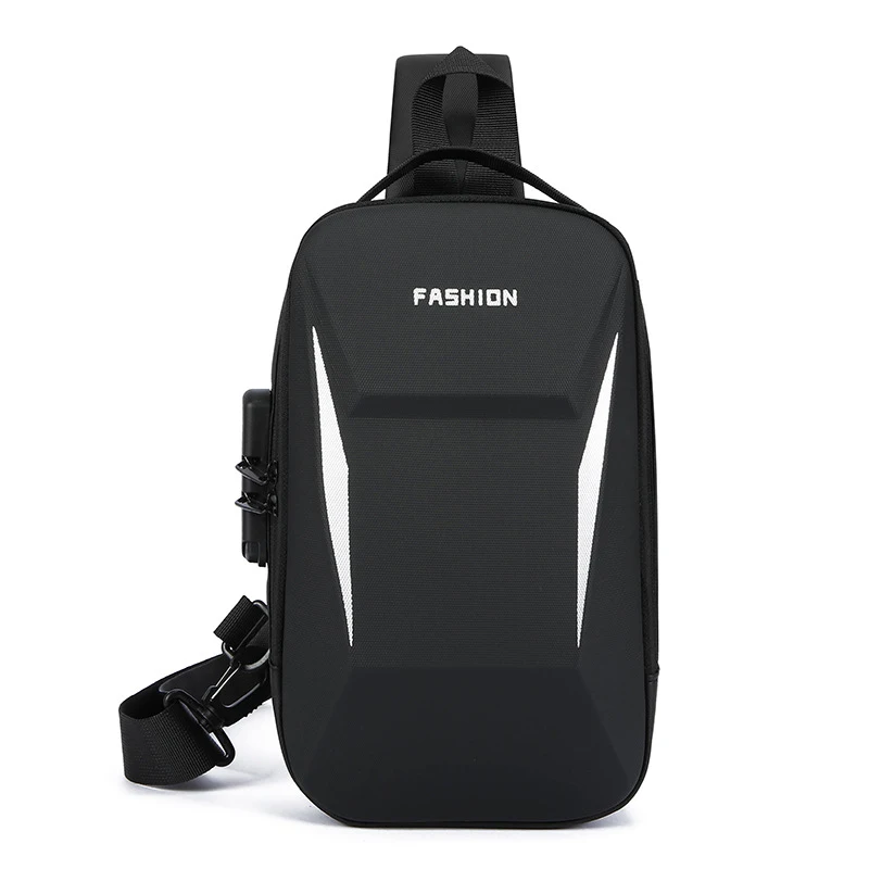 Chest bag with anti-theft password lock,versatile crossbody bag for men,small motorcycle bag,simple water-resistant shoulder bag