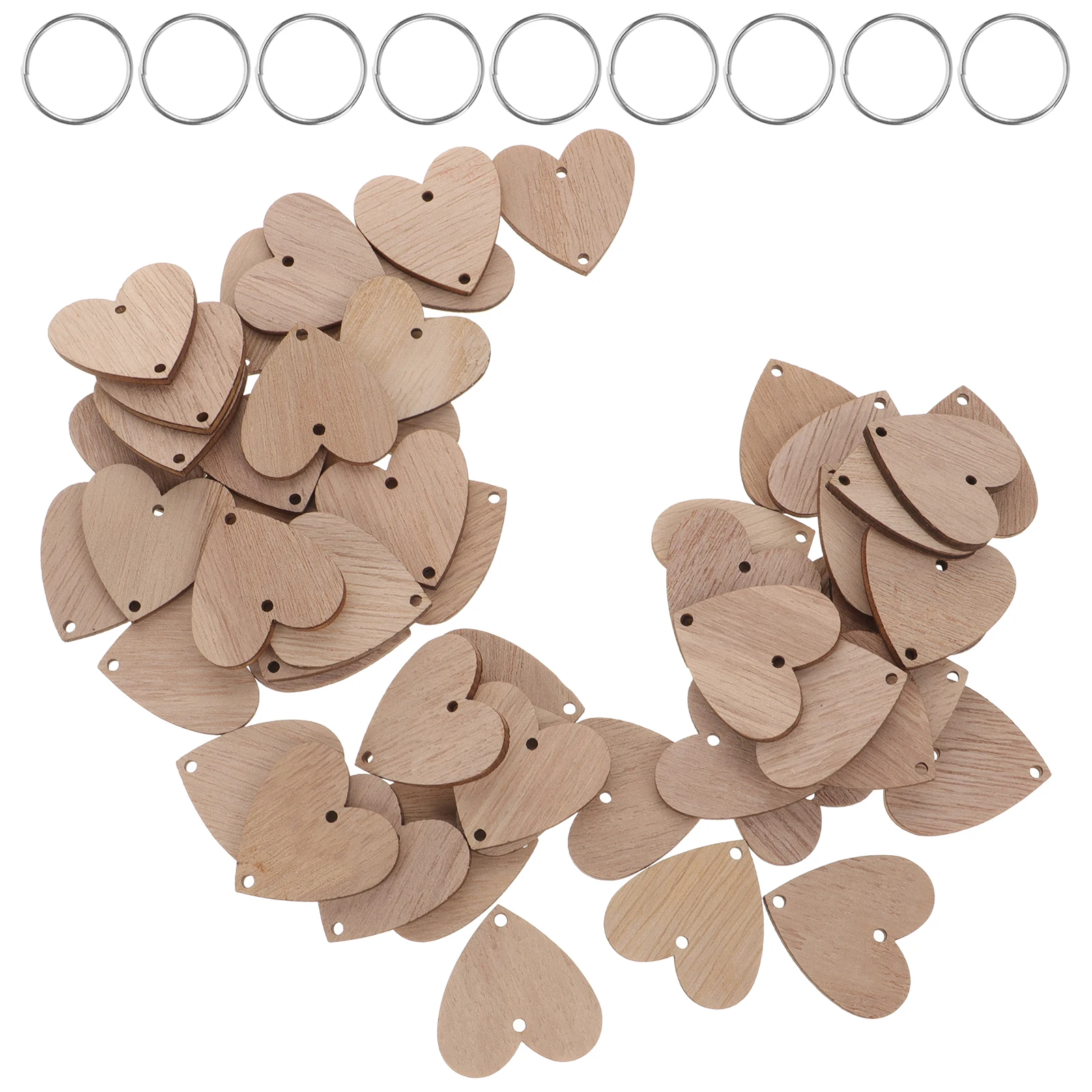 

50 Pcs Wood Chip Hanging Board Accessories Home Decorations Birthday Anniversary Calendar Wooden Tracker Plaque CD Birthdays
