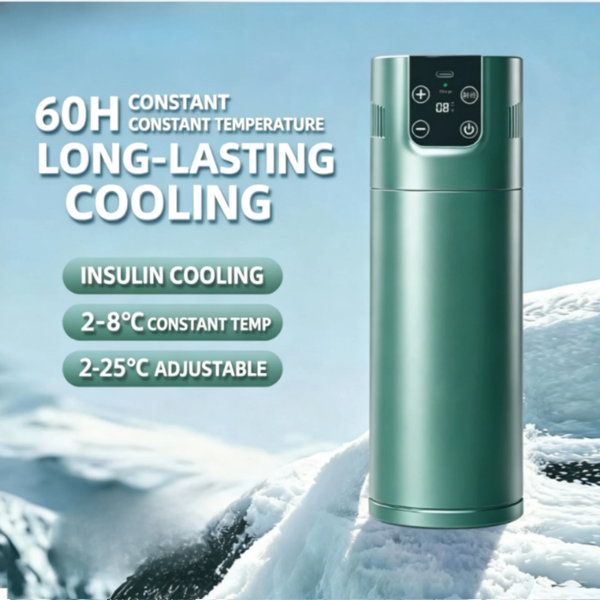 Portable Rechargeable Insulin Cooler Box Mini Medication Refrigerator Car Use Airline Approved Intelligent Constant Temperature