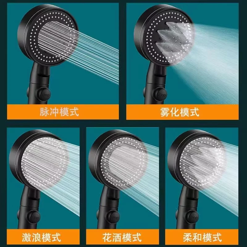 This Multi-Functional, Height-Adjustable Shower Head Features 5 Modes, Adjustable Water Flow, and a One-Touch Stop Function