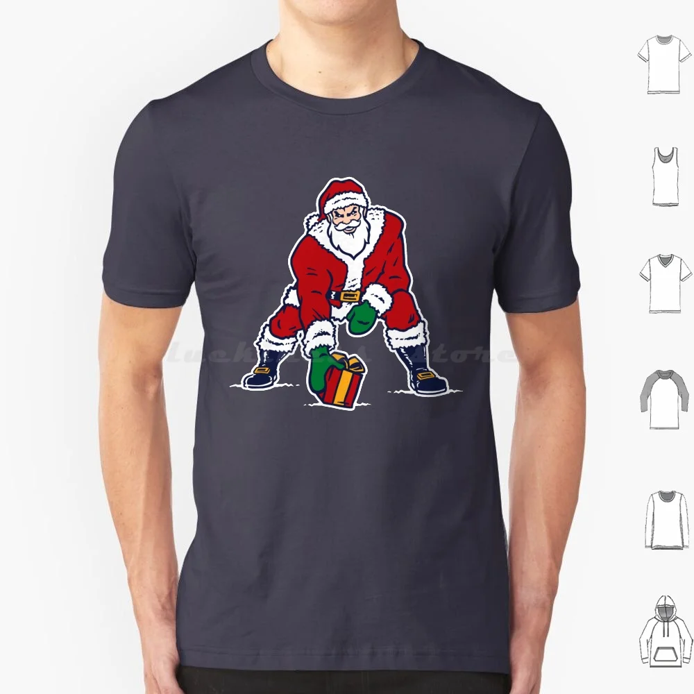 Old School Patriots Santa Logo T Shirt Big Size 100% Cotton Santa Santa Claus Christmas Football