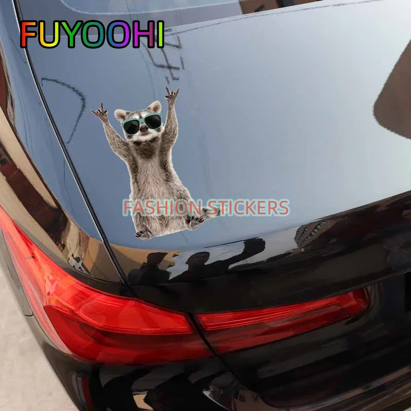 FUYOOHI Car Stickers Add a Touch of Fun to Your Bathroom with this Adorable Raccoon Toilet Lid Decal!