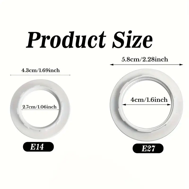 แหวนรองขั้วหลอดไฟ E27 E14 แบบเกลียว สำหรับฐานเชิงเทียน ตัวล็อค ตัวรองรับโคมไฟ แหวนลดขนาดขั้วหลอดไฟ อุปกรณ์เสริมสำหรับขั้วหลอดไฟ