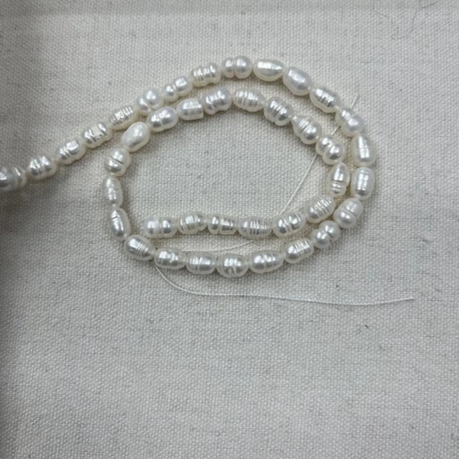 6-7mm Arrival Rice-Shaped Stripes Sparkling Natural Freshwater Pearl Beads for Jewelry Making DIY Necklace Bracelet Accessories