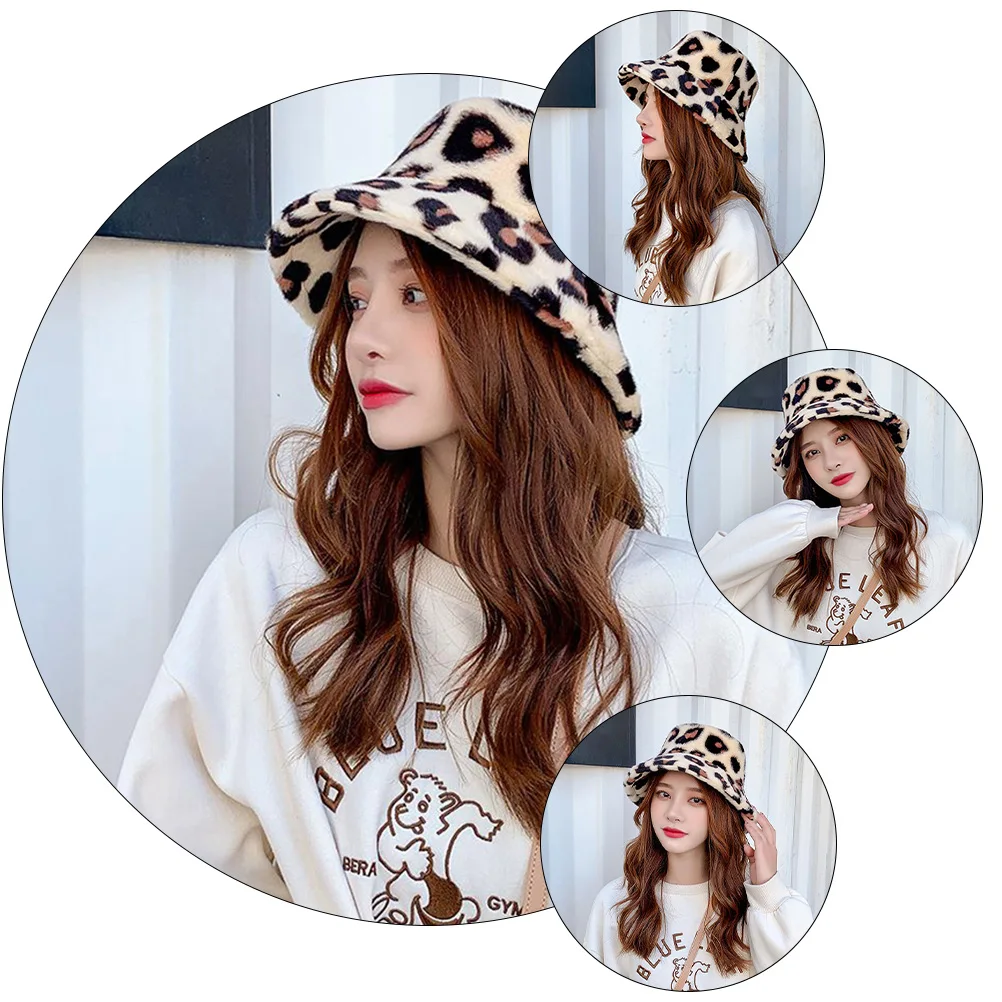

Bucket Hats Women Warm Artificial Rabbit Winter Fisherman Hat Breathable Sunshade Trendy Comfortable Soft High-quality