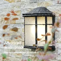 Waterproof Outdoor Garden Lighting E27 Wall Mount LED Wall Lamps For Corridor Yard Patio Glass Wall Light Fixture Copper Sconce
