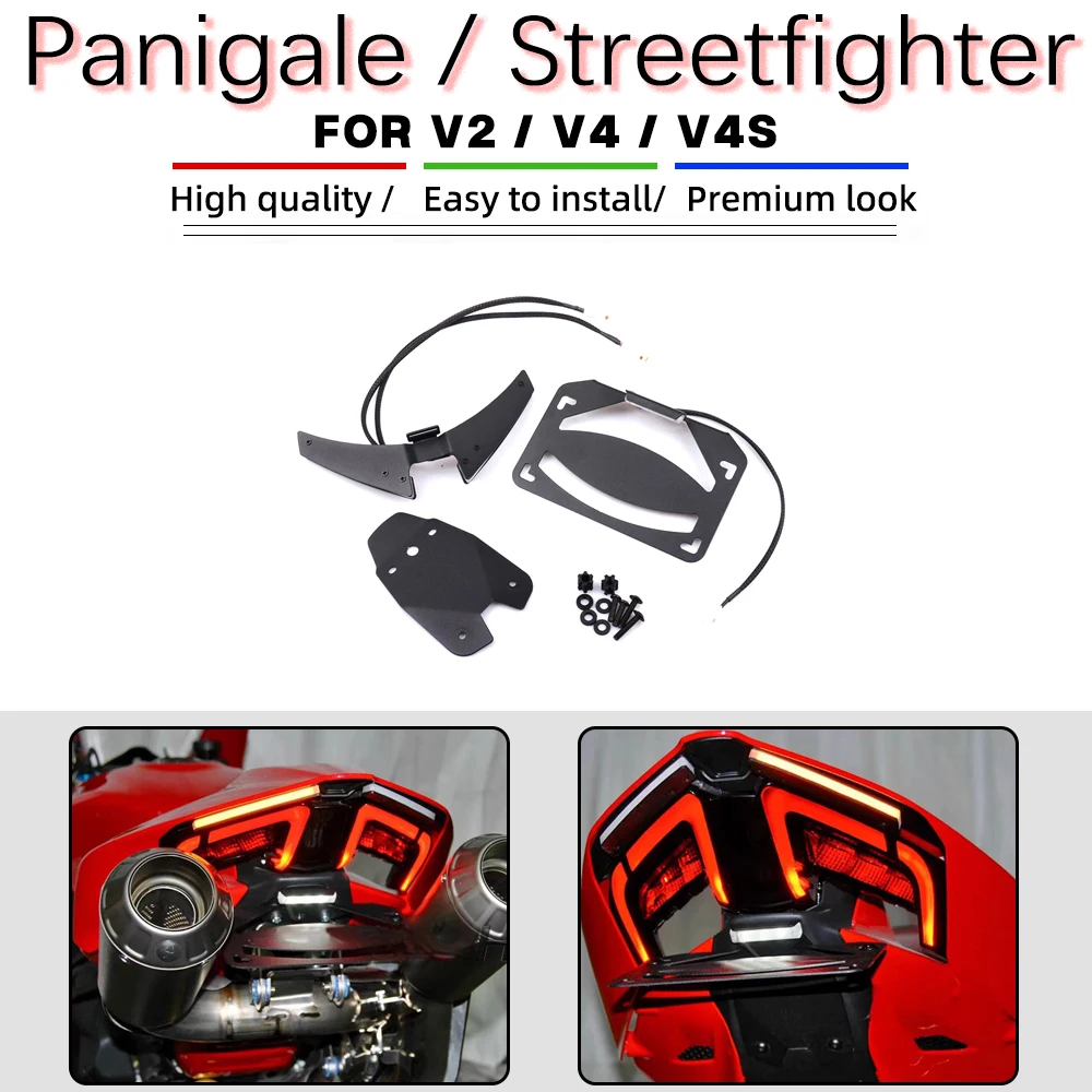 ل DUCATI Streetfighter/Panigale V2 V4 V4S دراجة نارية ail مرتب الحاجز مزيل مع LED بدوره إشارات الحاجز مزيل عدة