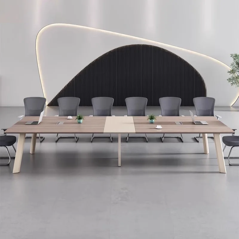 Small conference table long table office furniture modern minimalist combination high sense