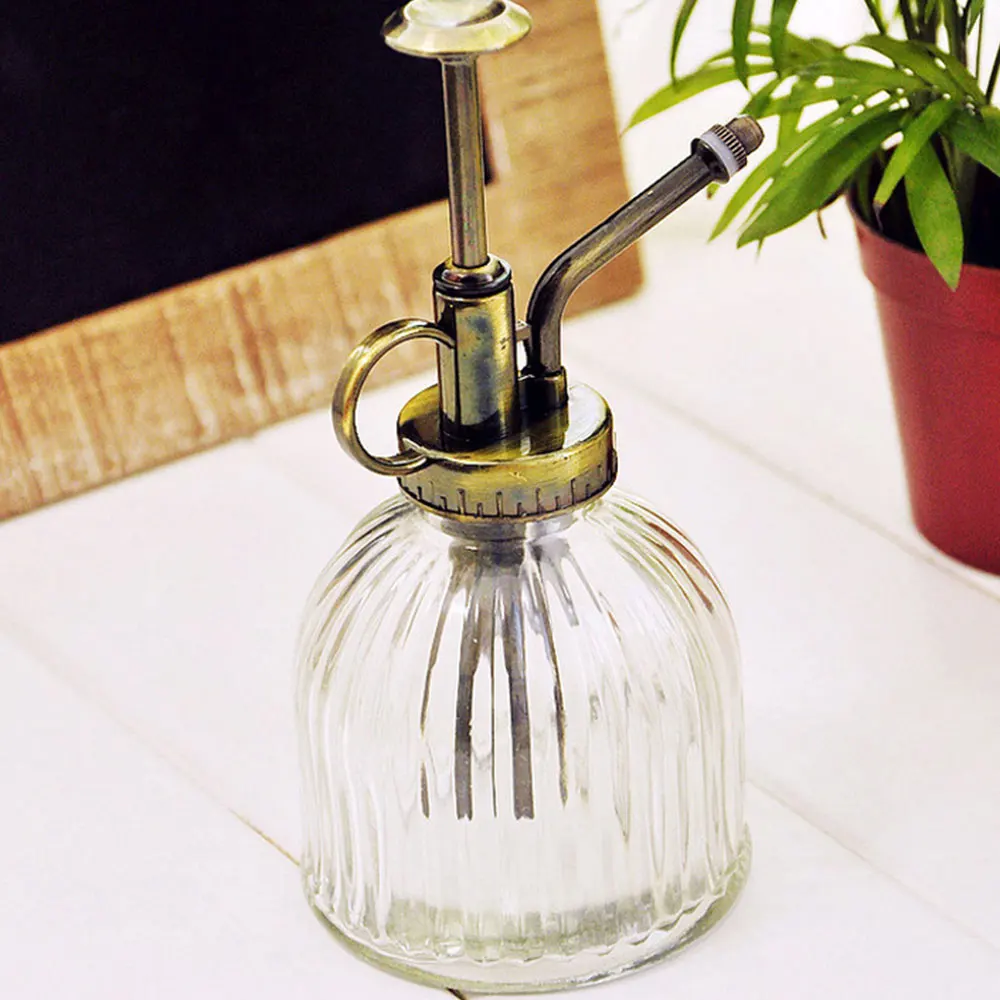 Vintage Color Glass Watering Can Portable Pressure Garden Spray Bottle Kettle Plant Watering Can Small Garden Tools Supplies