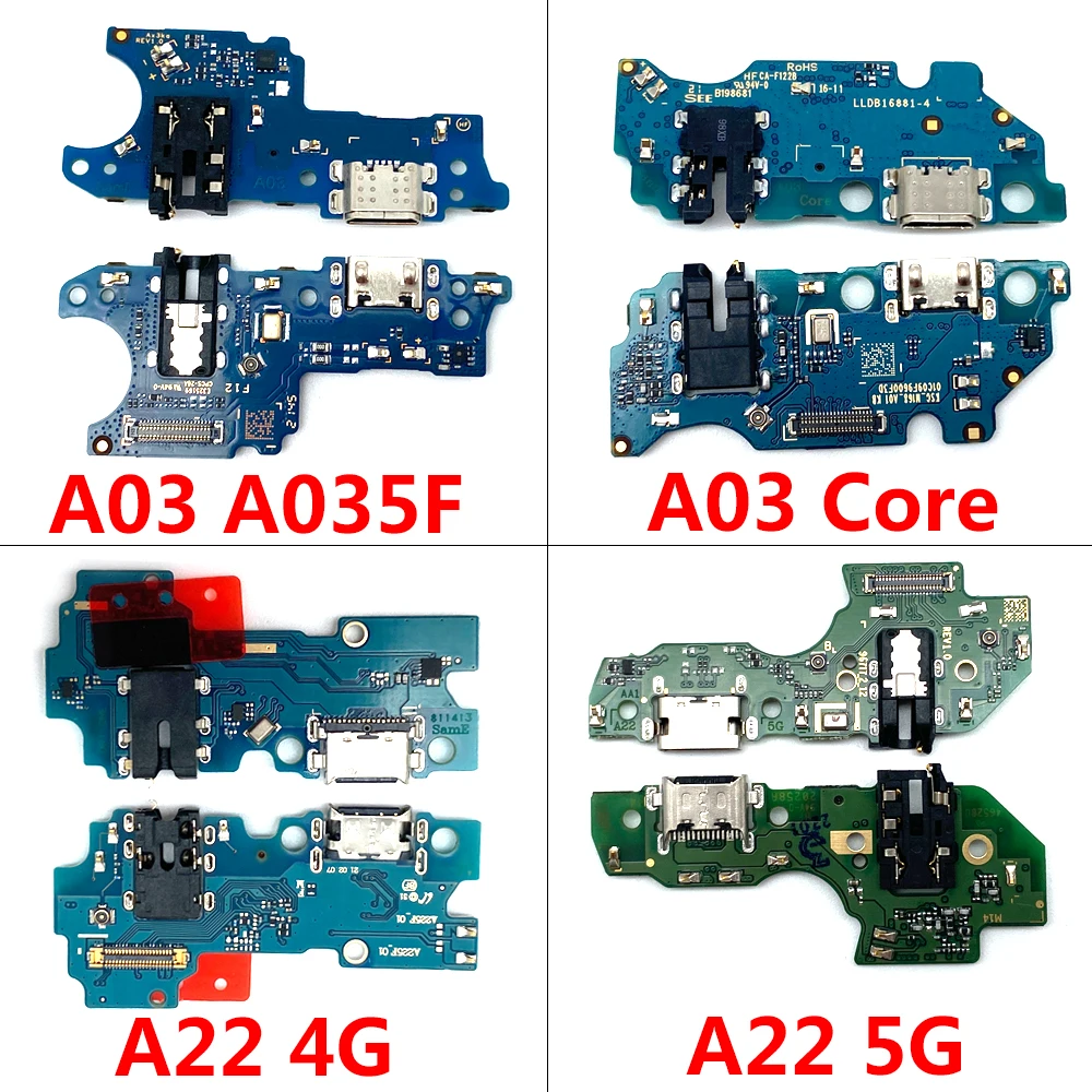 50Pcs，USB Charger Plug Connector Board Charging Port Flex For Samsung A12 A750F A035F A035U A01 A03 Core A13 A22 A32 A33 4G 5G