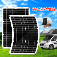 20W Portable Flexible Solar Panel Charger for Camping Outdoor Solar Battery USB 12V/5V DC Charger for Phones Power Bank Charging