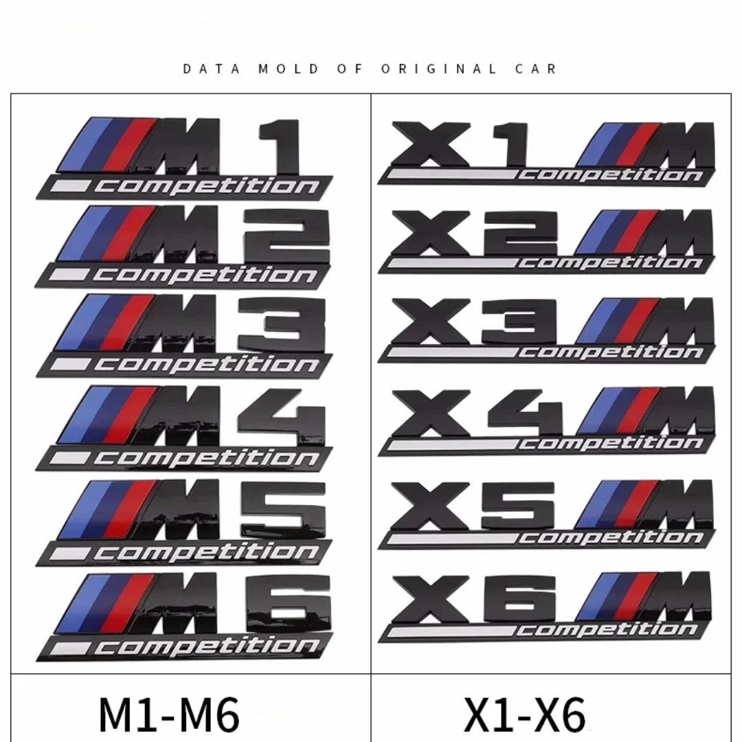Emblema Adhesivo con Barra de Competición en Negro Brillante para Maletero de Coche BMW Thunder Edition M1 M2 M3 M4 M5 M6 M7 M8 X3M X4M X5M X6M