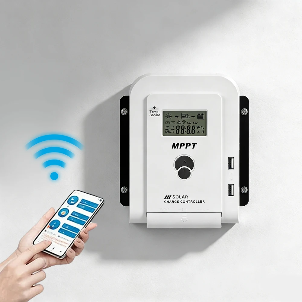 MPPT Solar Charge Controller 10A20A30A40A50A60A Smart LCD Charging12v24vFully Automatic Recognition Photovoltaic Controller