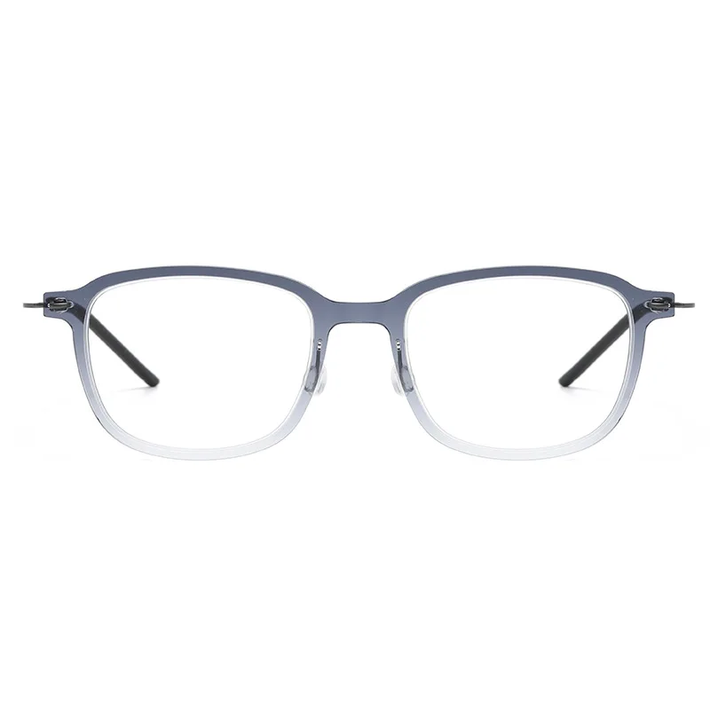 Nordic style, screwless minimalist design 5g ultra-thin Fiberglass eyeglasses square frame for man and woman now. titanium 6510
