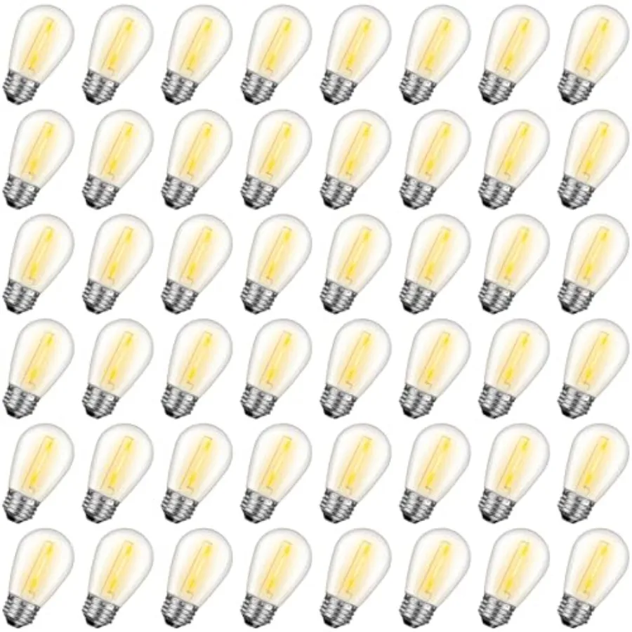 

S14 LED Replacement Light Bulbs, Shatterproof Plastic 1W Outdoor String Light Bulbs for Patio, Garden, Waterproof, E26 Regular