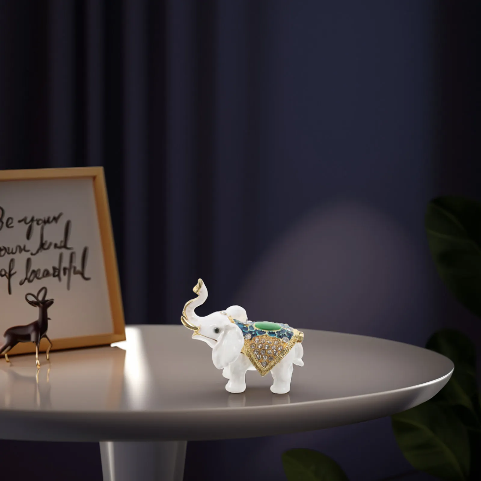 Elephant Jewelry Box Rhinestone Elephant Shape Organizer Ring Storage Necklace Holder Multifunctional Jewelry Organizer Trinket