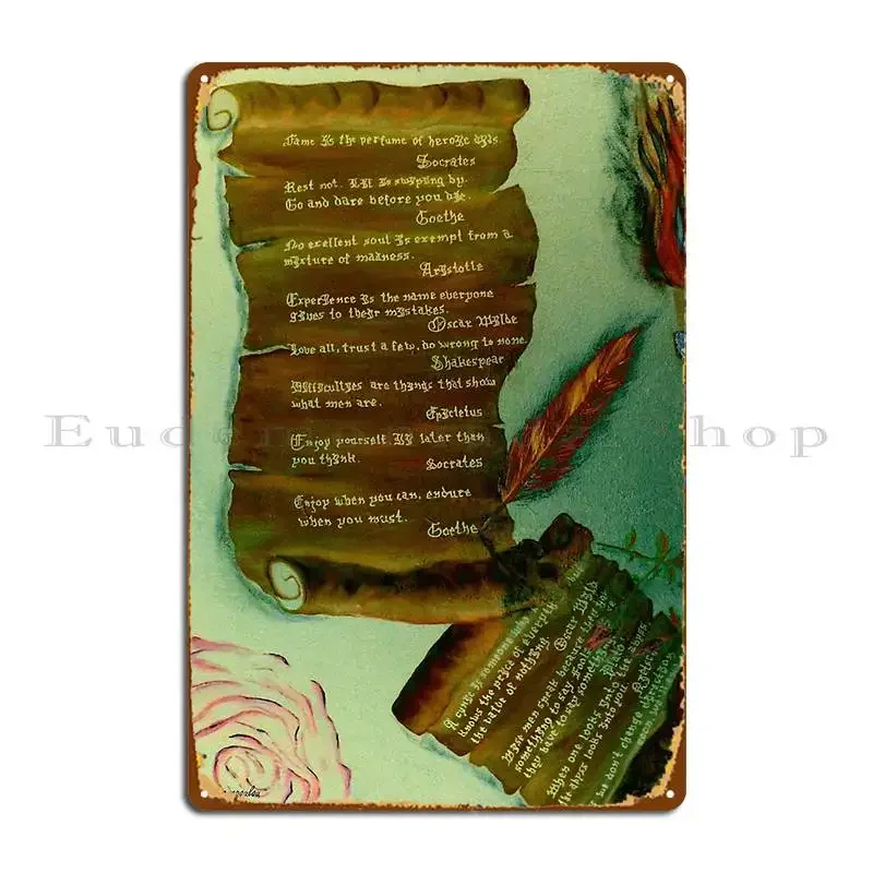 Words Of Wisdom Metal Sign Personalized Designing Living Room Wall Decor Living Room Tin Sign Poster