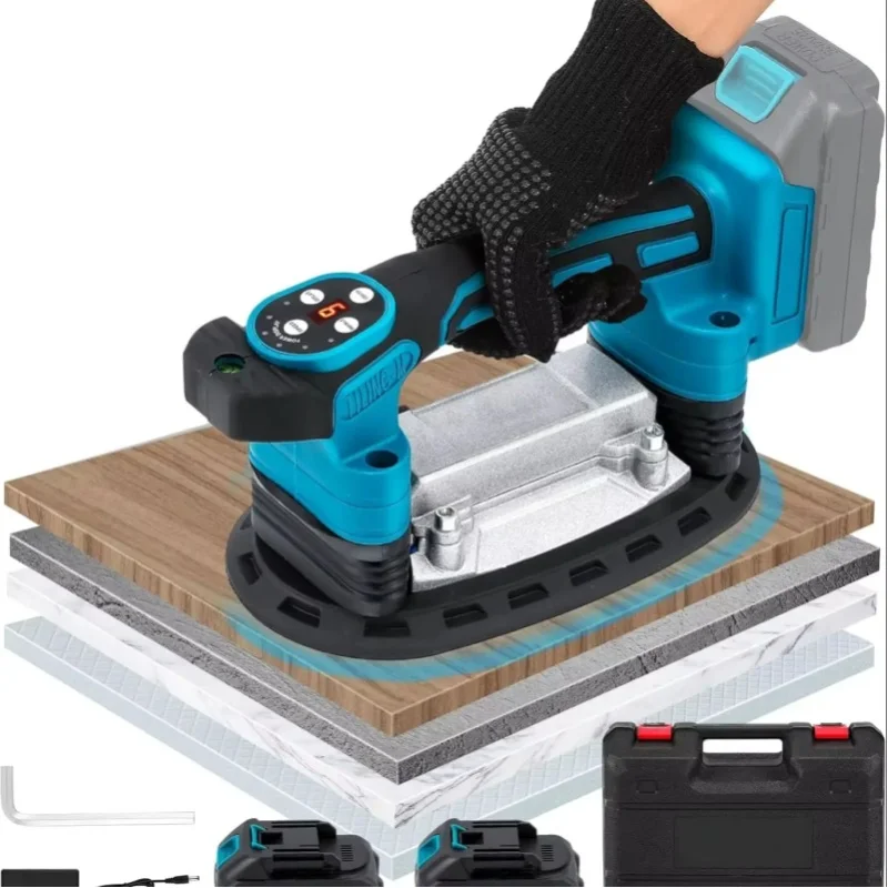 2-in-1 kabellose Fliesen-Vibrationsnivelliermaschine, 9-stufig einstellbares handgehaltenes Fliesenverlegewerkzeug, multifunktionales Bauwerkzeug für Haushalts- und Ingenieurbauarbeiten, für Makita