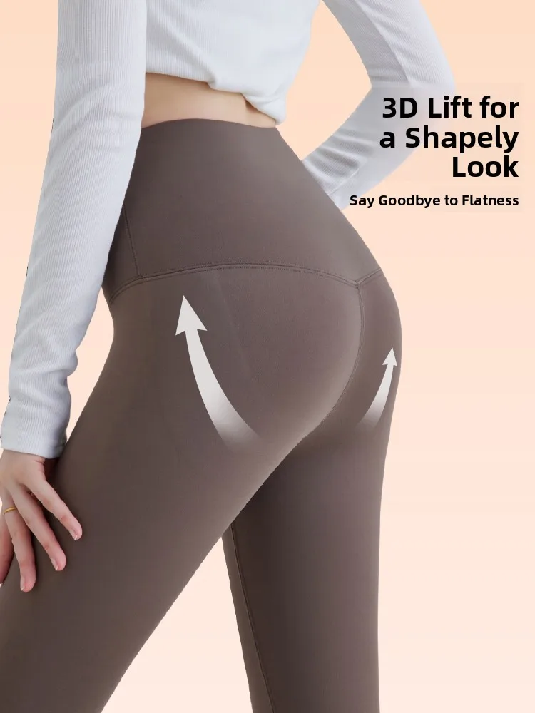 กางเกงโยคะ Thiened arkskin สำหรับผู้หญิง เสื้อคลุมกันหนาว ขนกระต่าย ป้องกันความหนาวเย็น สวมใส่สบาย กางเกงขายาวเอวสูงสำหรับฤดูหนาว