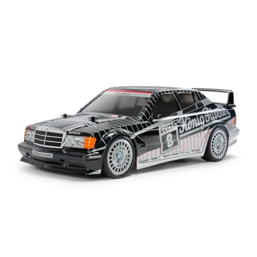 

58752 1:10 RC M-B 190E Evo II '91 Knig-Pilsn. Модель автомобиля на радиоуправлении для сборки, набор для хобби, неокрашенный, черный, H