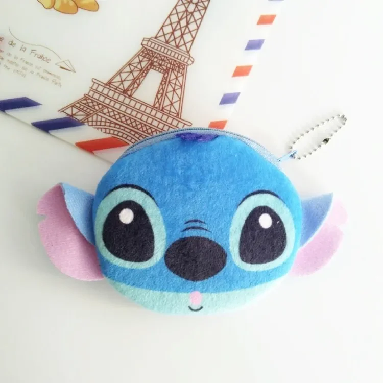 Disney-Porte-cartes en peluche Anime Stitch ontari, sac à monnaie, mini sac en tissu, dessin animé mignon, cadeau de Noël et d'anniversaire