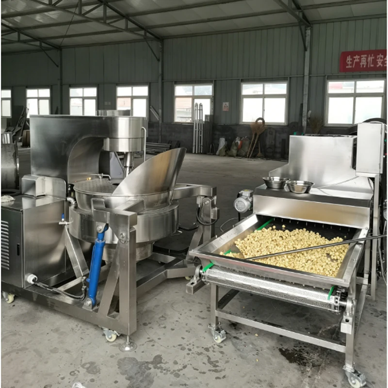 Large Capacity Industrial Popcorn Production Line Automatic Making Equipment Bulk Mass Production Custom