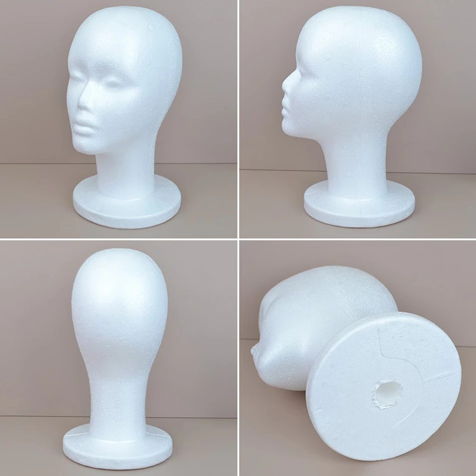 أنثى عارضة أزياء رئيس البوليسترين رغوة قبعة نظارات عرض قبعة شعر مستعار عرض موقف رف المعرضة القزم رئيس نموذج #6