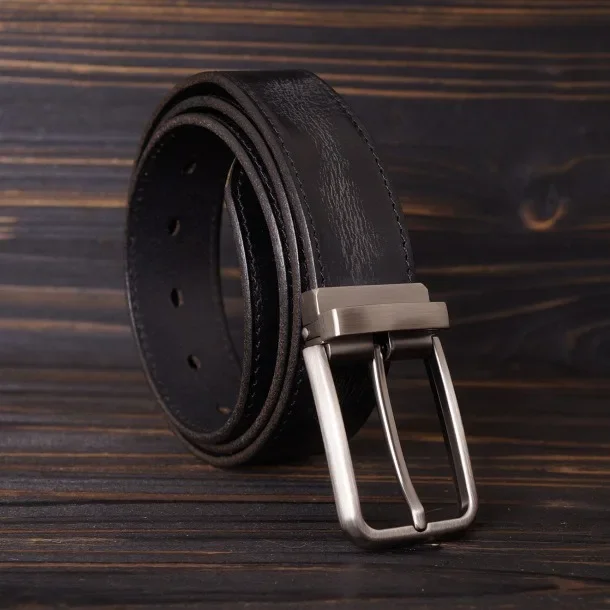 حزام جلد متعثر للرجال بإبزيم تلقائي ولون مصبوغ يدويًا بعرض 3.5 سم #4