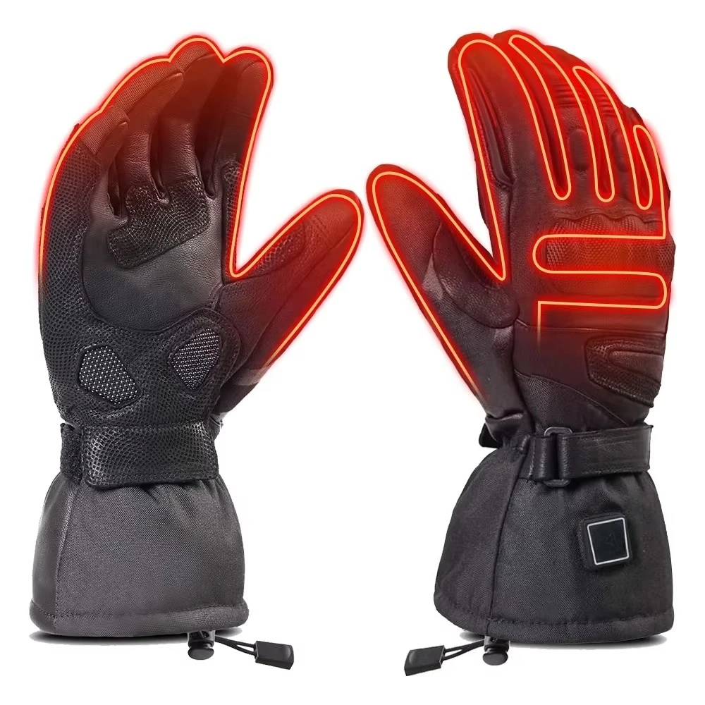 Heated Gloves Electric - High Quality Genuine Leather Electric Heated