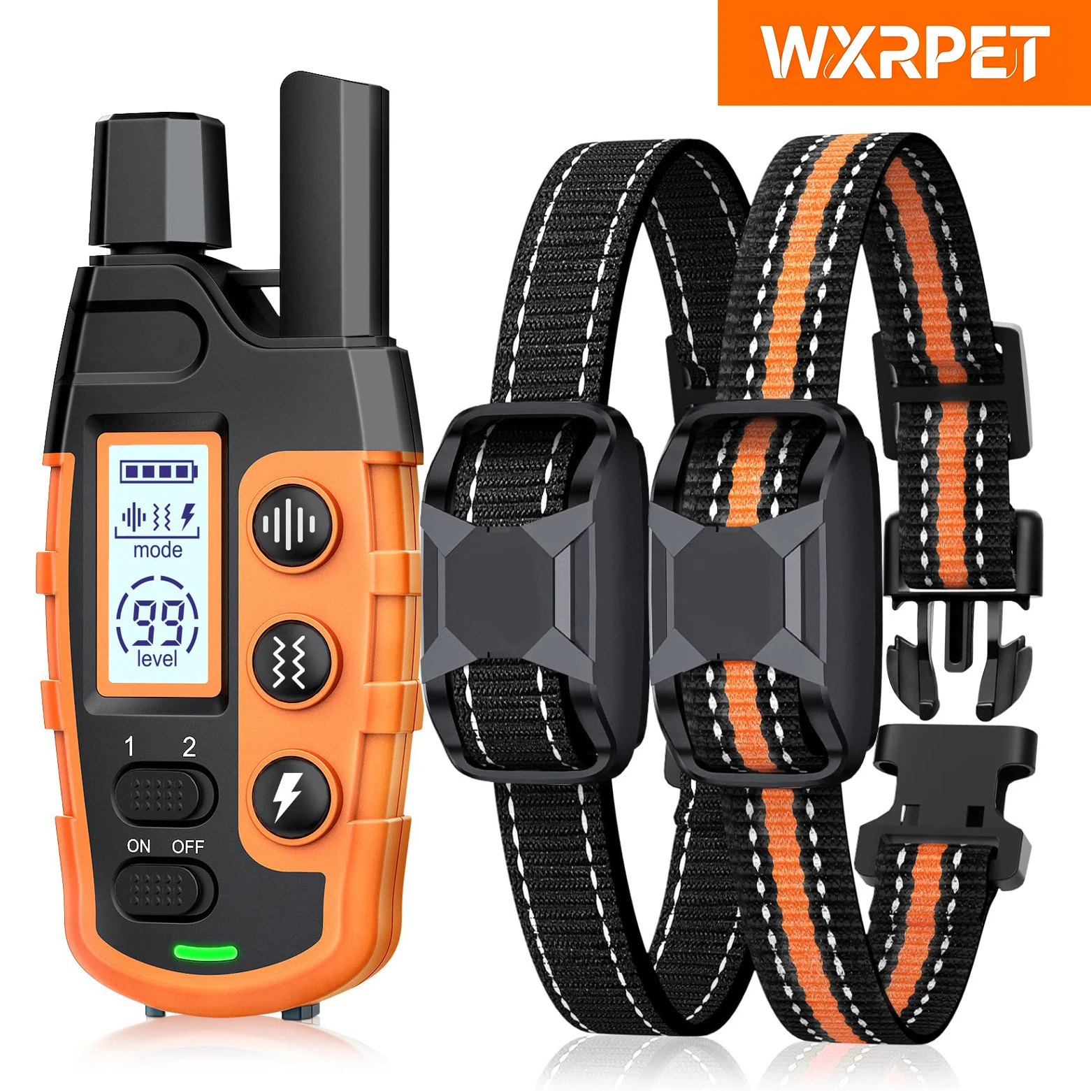 Coleira de Treinamento Elétrica WXRPET 3300Ft com Controle Remoto à Prova d'Água para Cães de 5-120lbs com Choque e Vibração