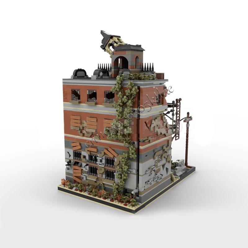 4560 ELEMENTÓW Dom Ulica Ratusz Wersja Apokalipsy MOC Personalizowany Modułowy Zestaw Klocków Model Budynku dla Dzieci Zabawka do Samodzielnego Montażu Prezent