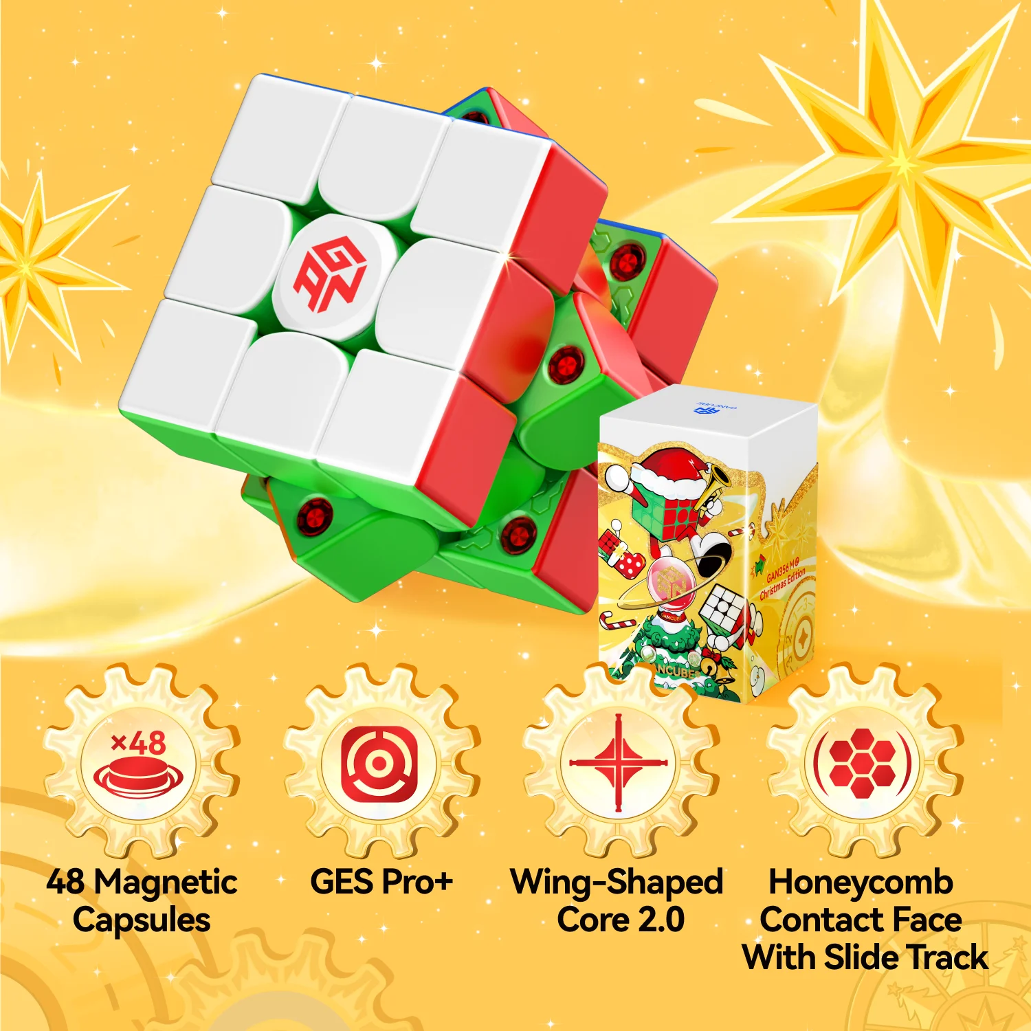 GAN356 Me Limited Christmas Edition 3x3 Magic Cube 2025 3x3 Cubo magnetico Regalo di Natale Puzzle Giocattoli